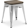 Buy Industrial Design Bar Stool - Wood & Steel - 45cm - New Edition - Metalix Steel 60145 - prices